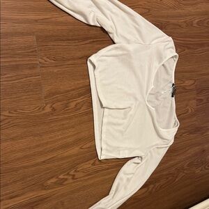 White Long Sleeve Crop Top